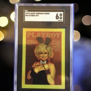 DOLLY PARTON - 1995 PLAYBOY CHROMIUM COVERS CARDS OCT 1978 #56 ROOKIE SC…